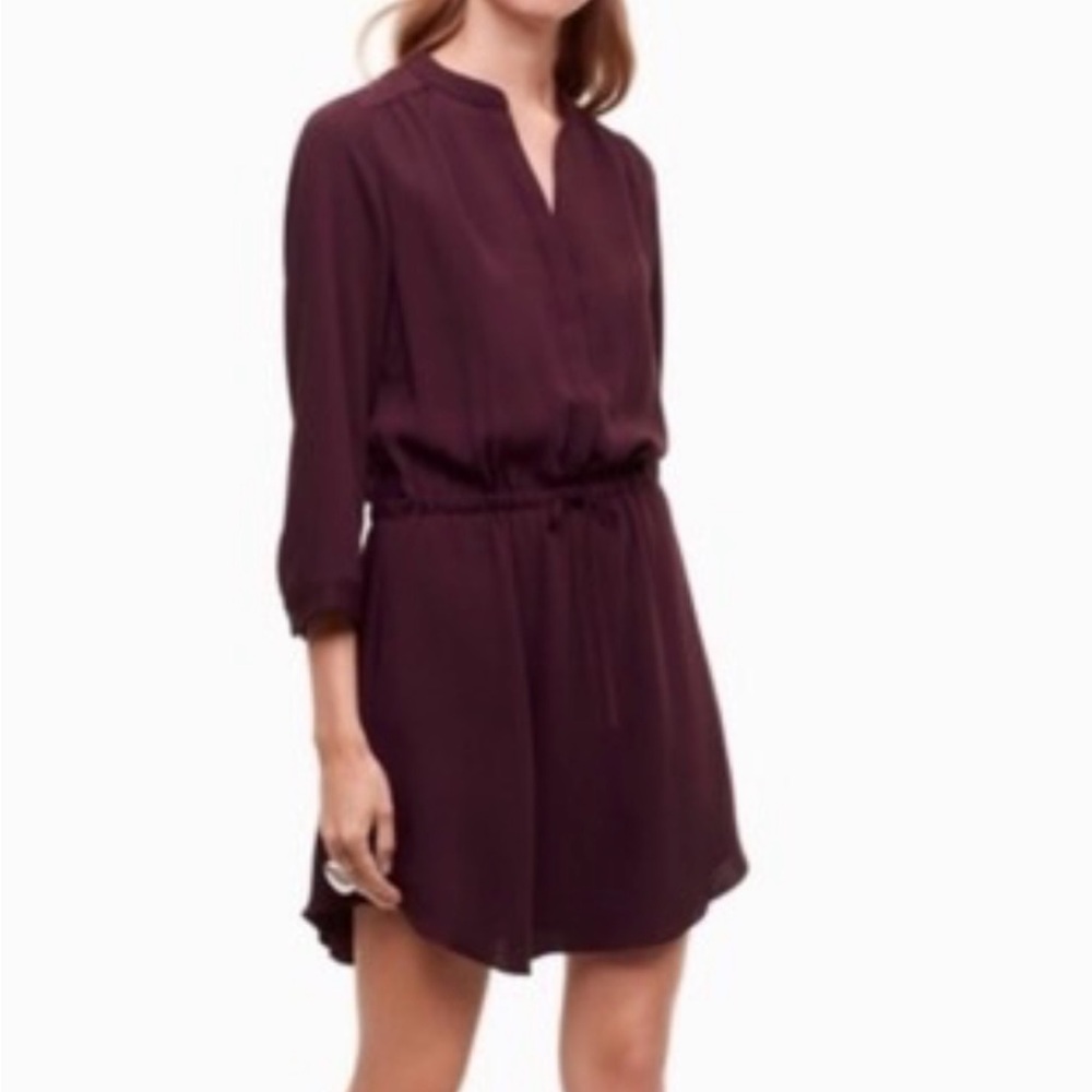 Effortless 100% Silk Burgundy Dress